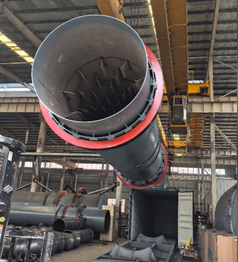 Φ 1.8×12m Gypsum Electromagnetic Heating Rotary Dryer – Shipped to Russia